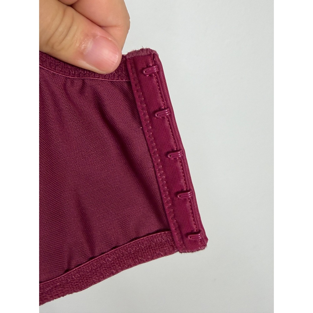 Auden Corset Top Women L Burgundy Satin Boned Square Neck Regencycore Party - Picture 5 of 10